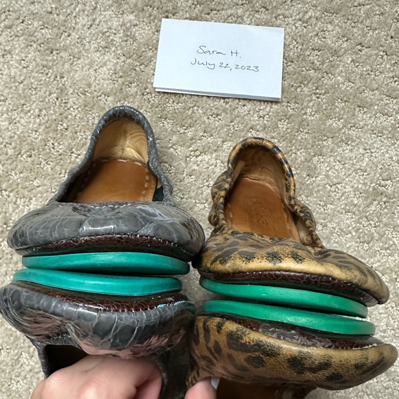 Tieks | Shoes | Tieks Slate Grey Croc Ballet Flats Size 8  Tieks leopard and slate grey croc (2 pairs)
